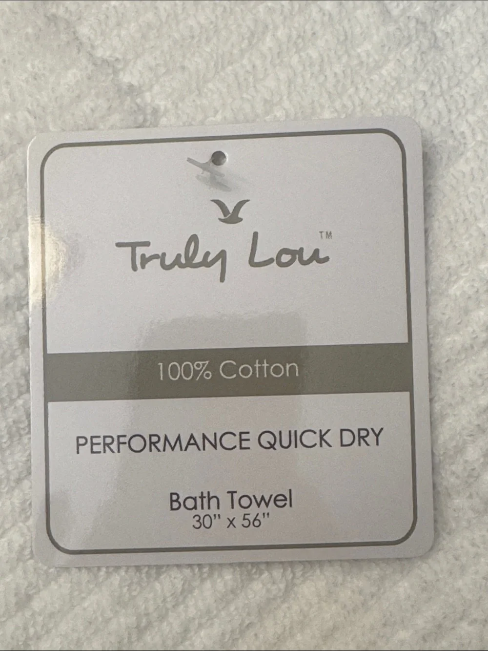 8pc TRULY LOU Performance Quick Dry Textured Cotton Bath Towel Set - White